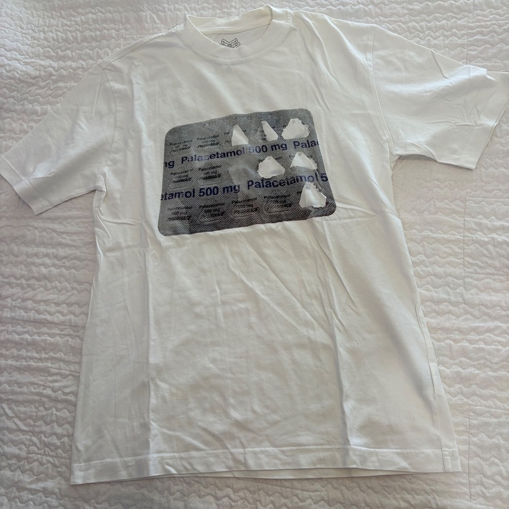 Palace Skateboard Palacetamol Graphic T-Shirt White Mens Medium RN 150137
